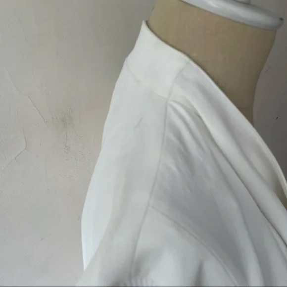 Vince White Ivory Asymmetrical Ribbed Sleeve Draped Drape Jacket Sz 4 V28729072 - Picture 10 of 12